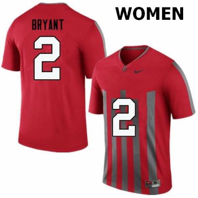 Women's Ohio State Buckeyes #2 Christian Bryant Throwback Nike NCAA College Football Jersey Authentic HBS7644MY